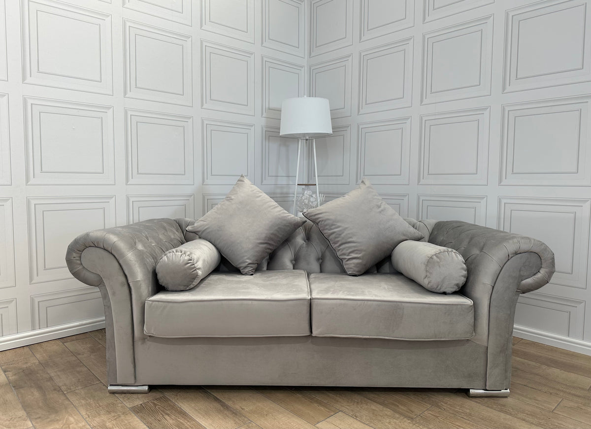 Brand New 2 Seater French Velvet Chesterfield Sofa - Same Day Delivery Available