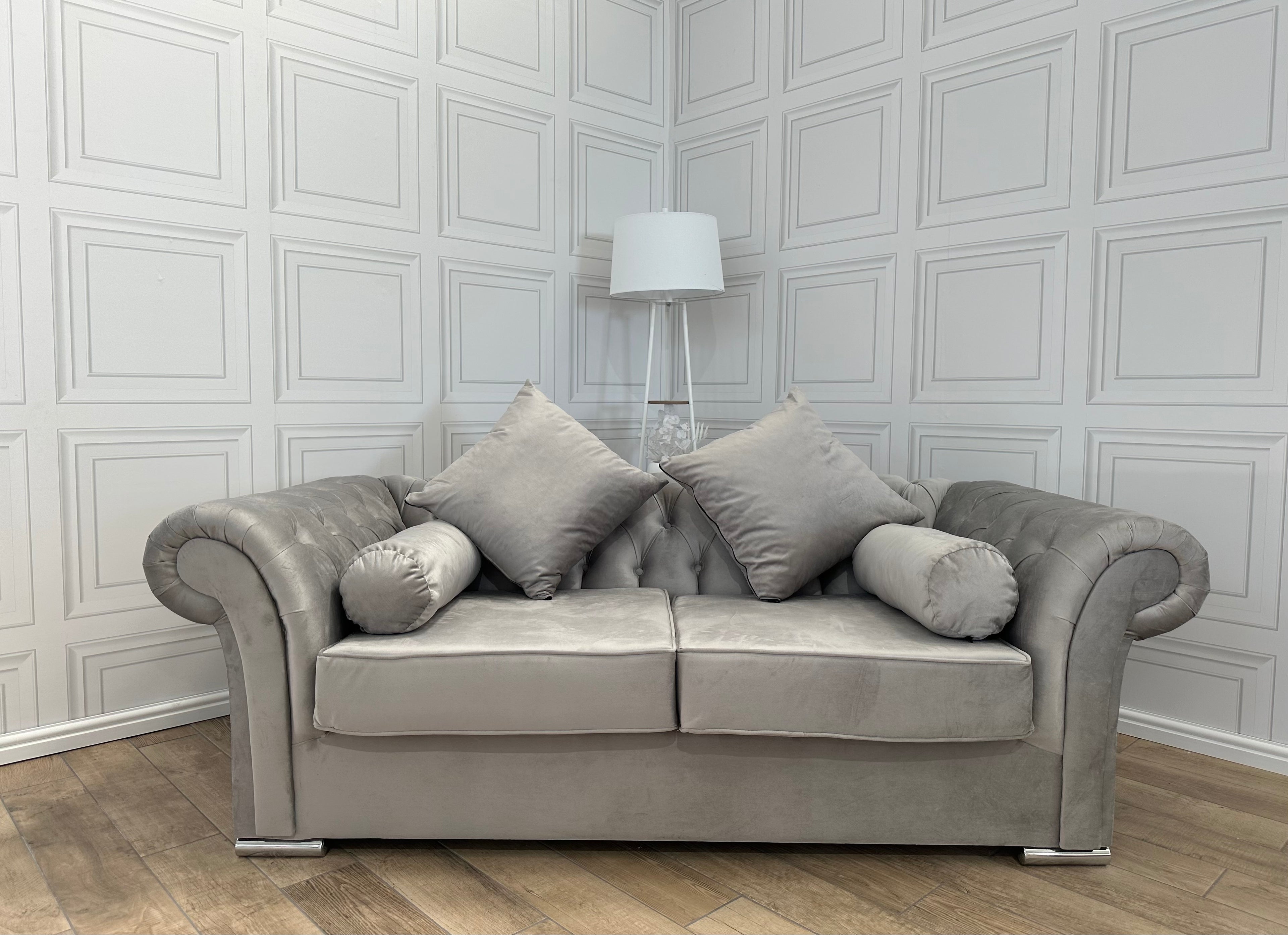 Brand New 2 Seater French Velvet Chesterfield Sofa - Same Day Delivery Available