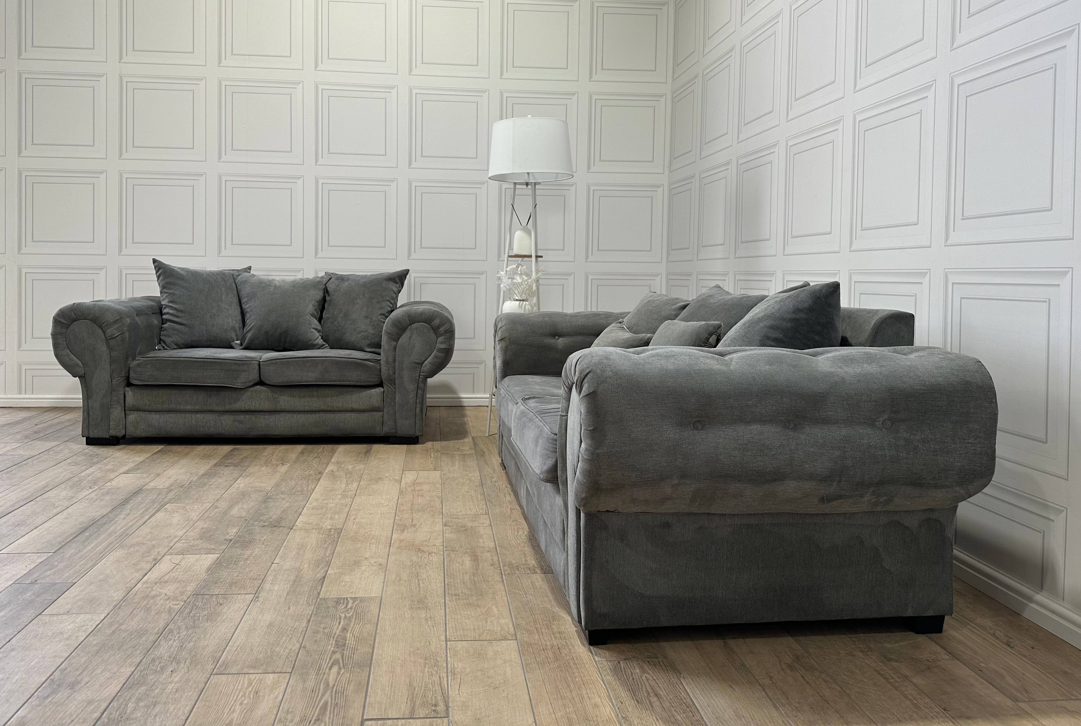 Grey 2 & 3 Seater Verona Set - Delivery Available - Payment On Delivery