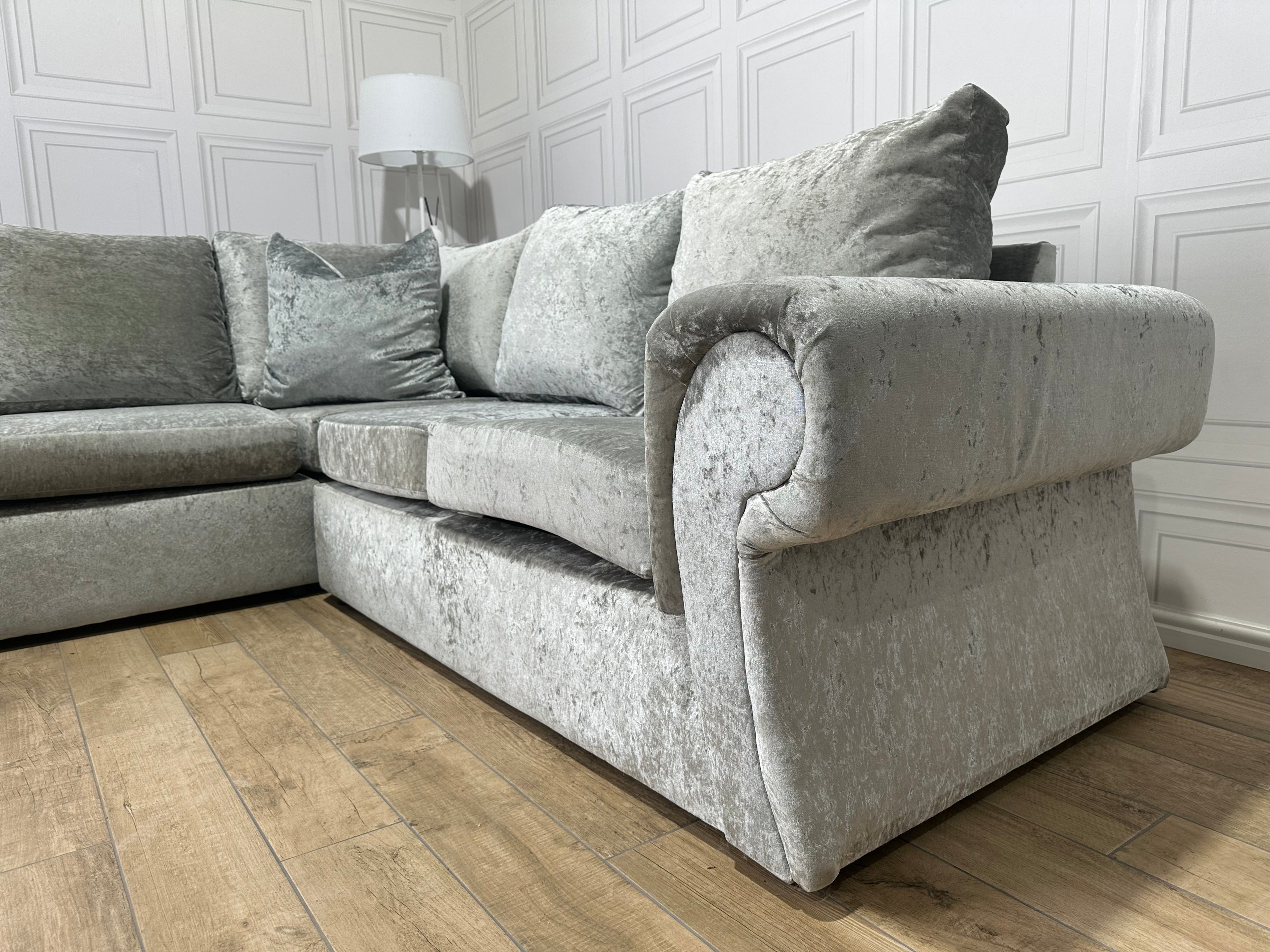 Crushed Velvet Chesterfield Corner Sofa - Delivery Available