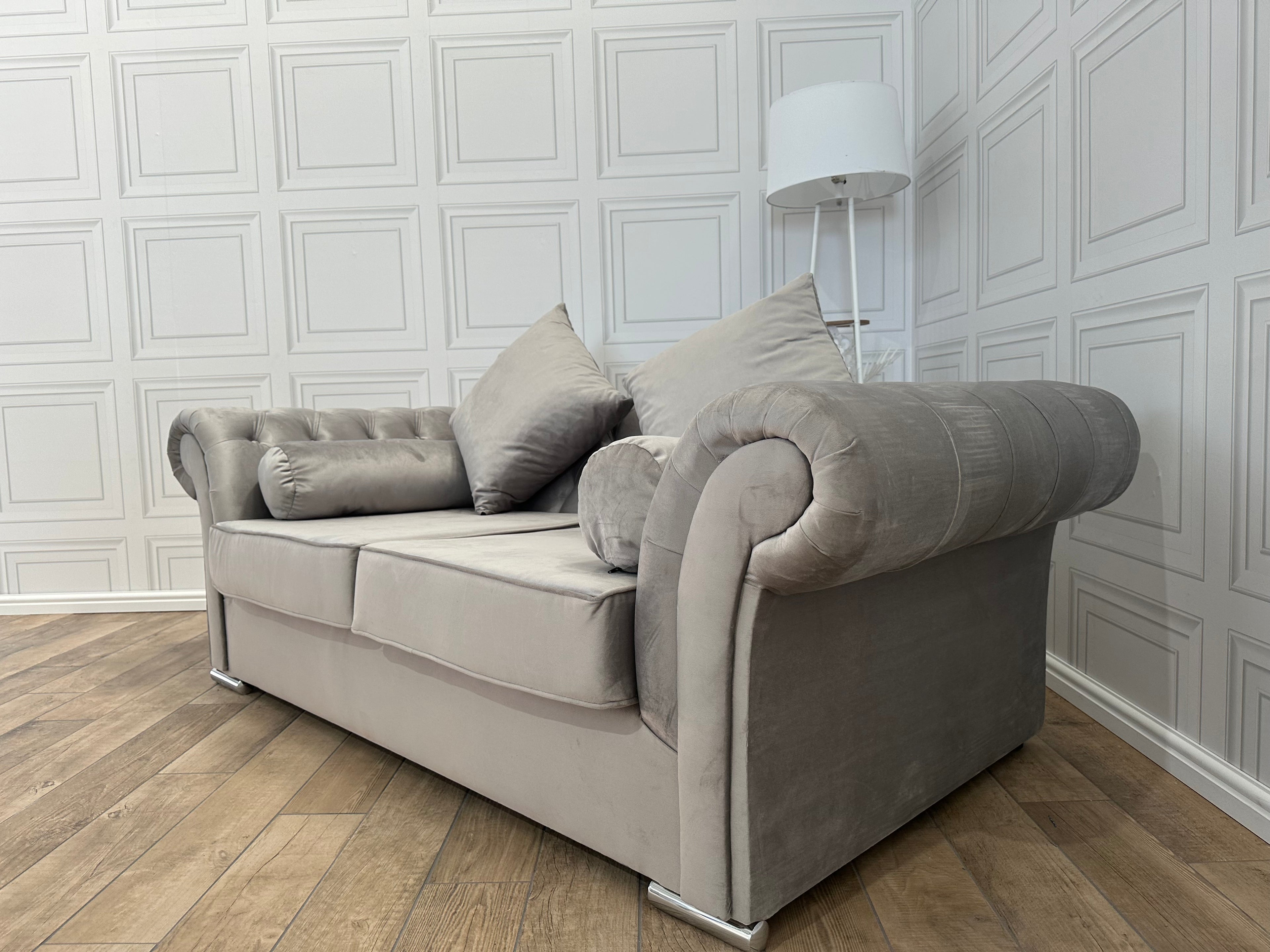 Brand New 2 Seater French Velvet Chesterfield Sofa - Same Day Delivery Available