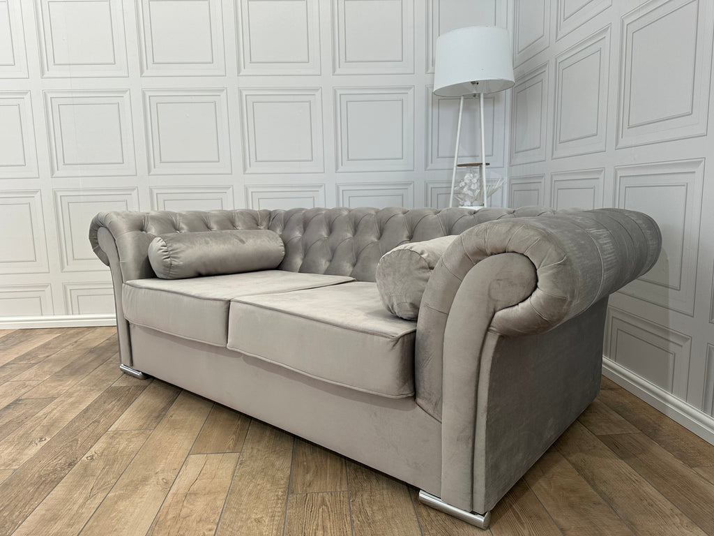 Brand New 2 Seater French Velvet Chesterfield Sofa - Same Day Delivery Available
