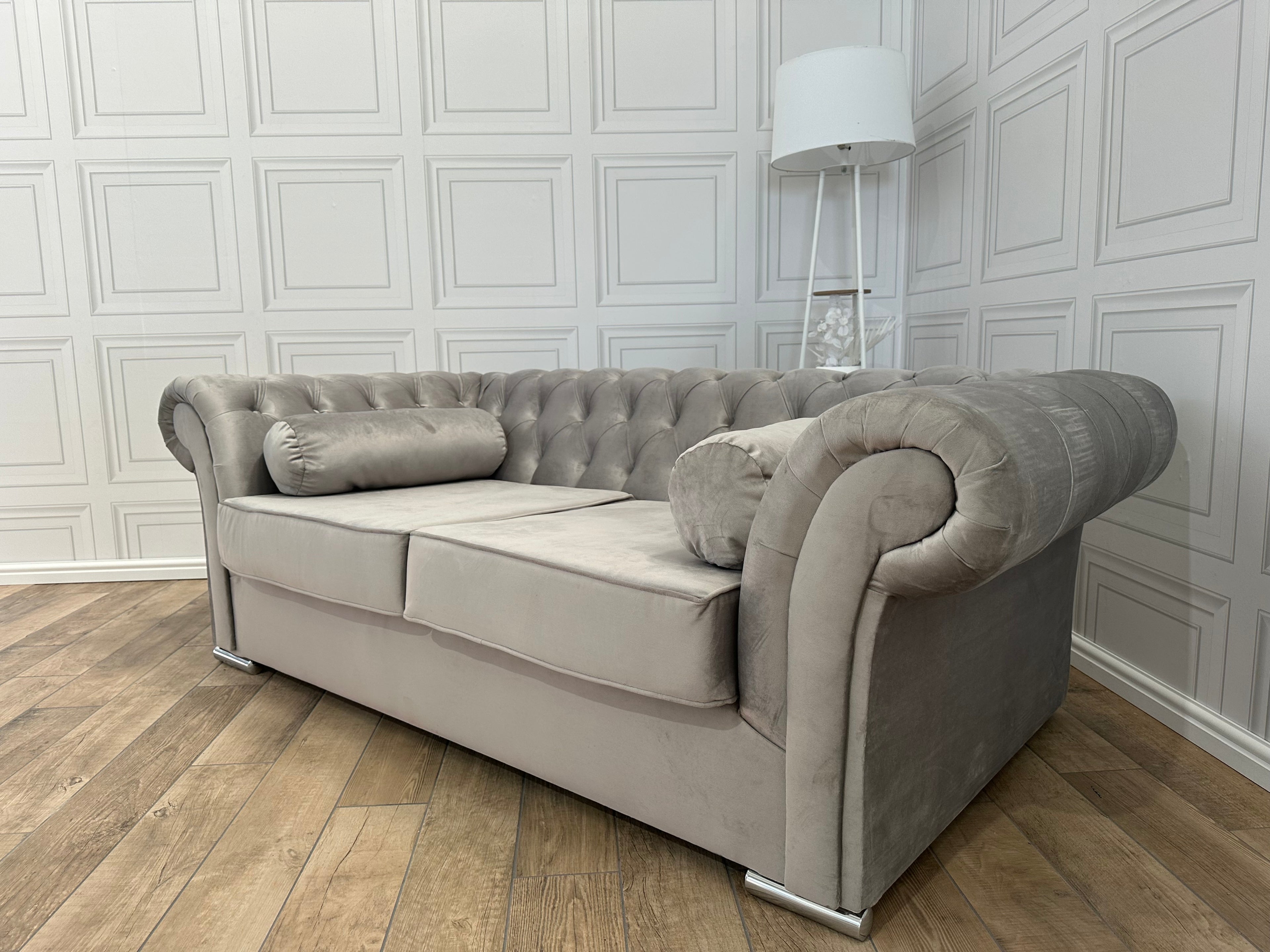 Brand New 2 Seater French Velvet Chesterfield Sofa - Same Day Delivery Available