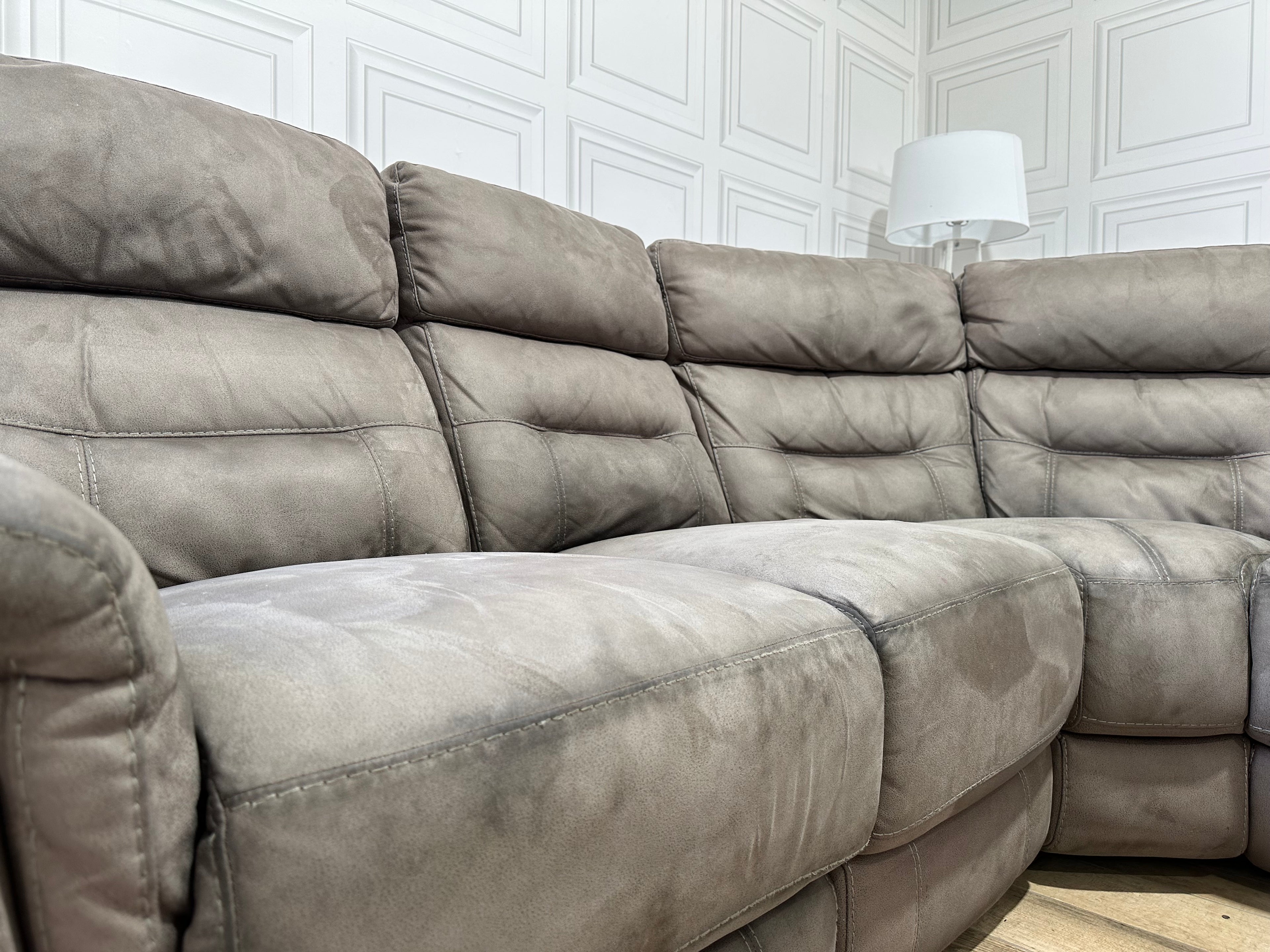 Sofology Grey Corner Recliner Sofa & Electric Reclining USB Chair - Delivery Available