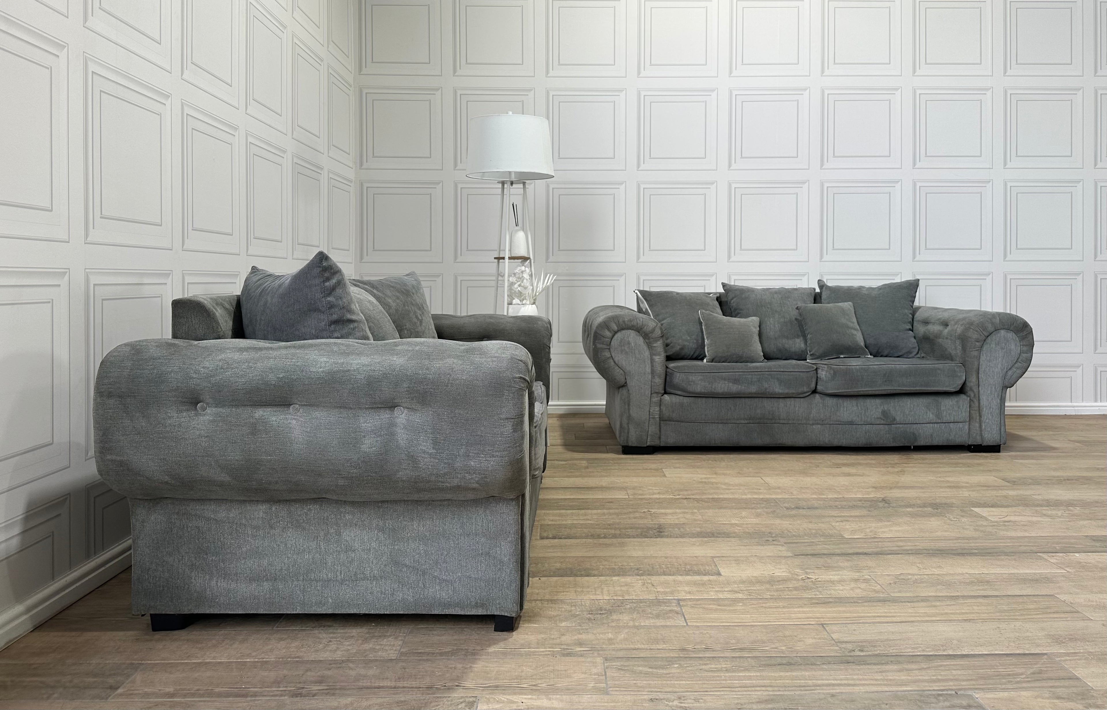 Grey 2 & 3 Seater Verona Set - Delivery Available - Payment On Delivery