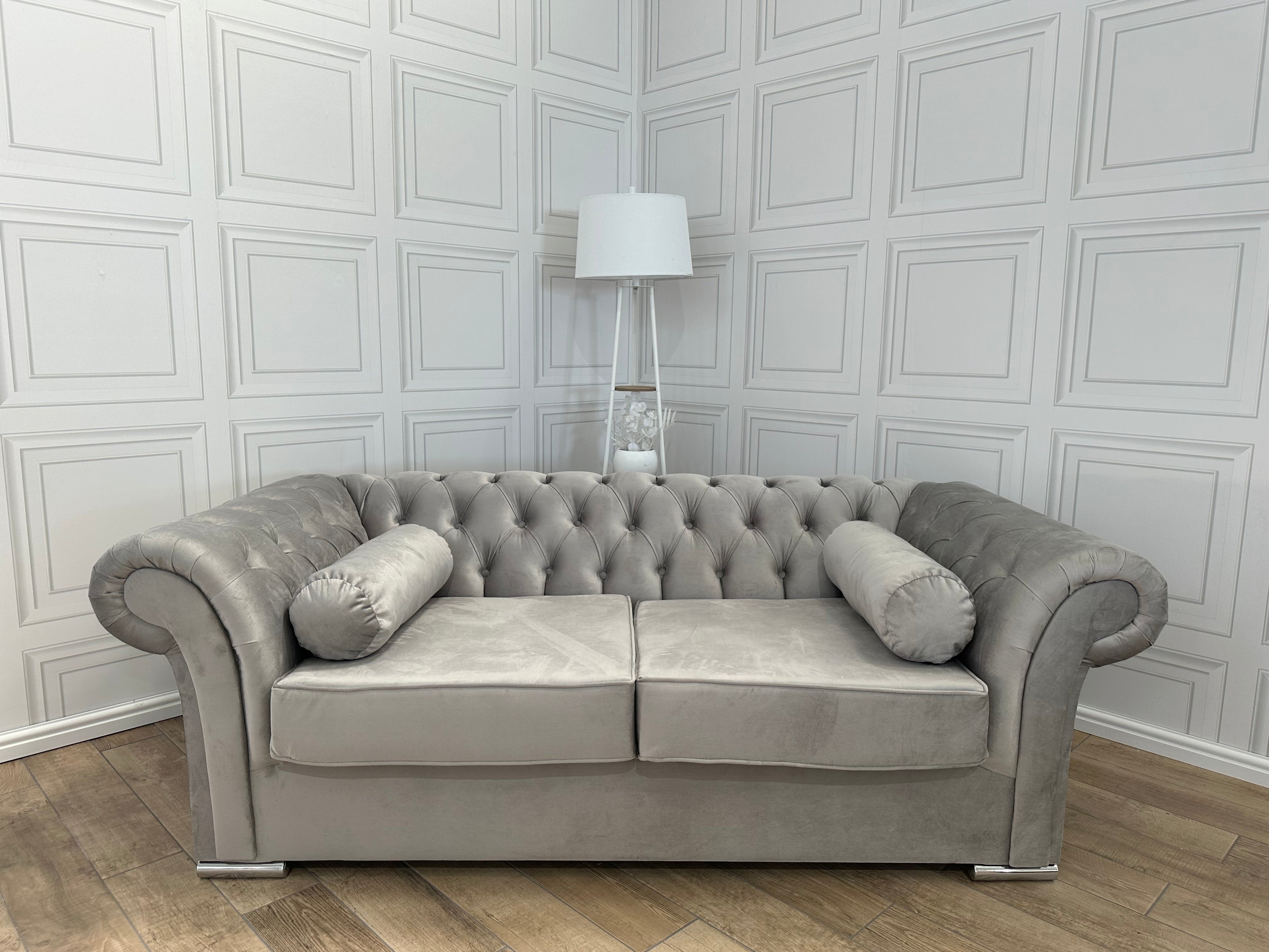 Brand New 2 Seater French Velvet Chesterfield Sofa - Same Day Delivery Available