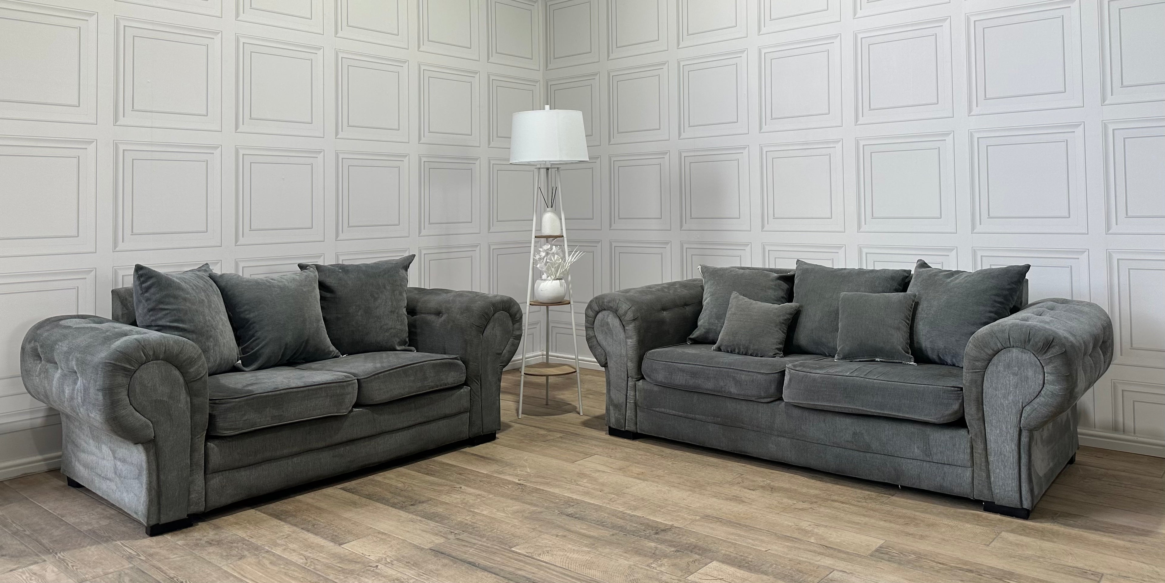 Grey 2 & 3 Seater Verona Set - Delivery Available - Payment On Delivery
