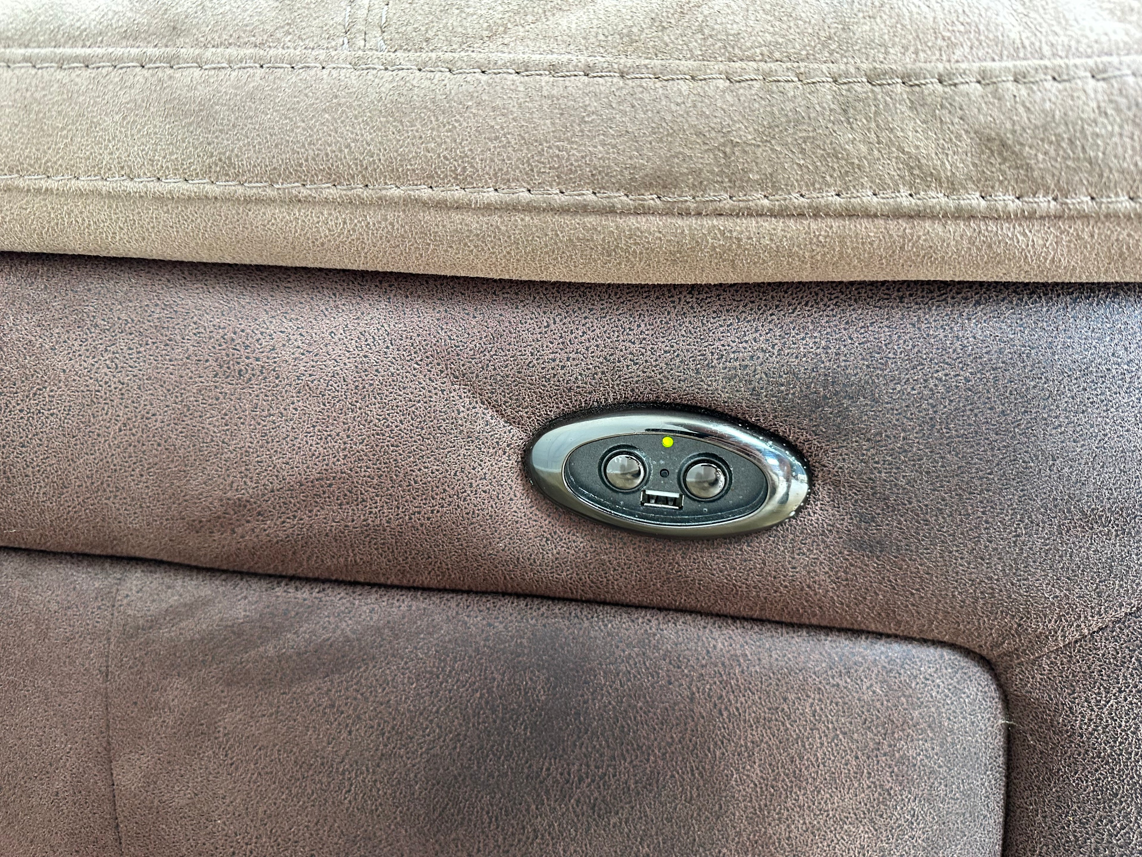 DFS Brown 3 Seater Electric Recliner Sofa With USB Connection - Delivery Available